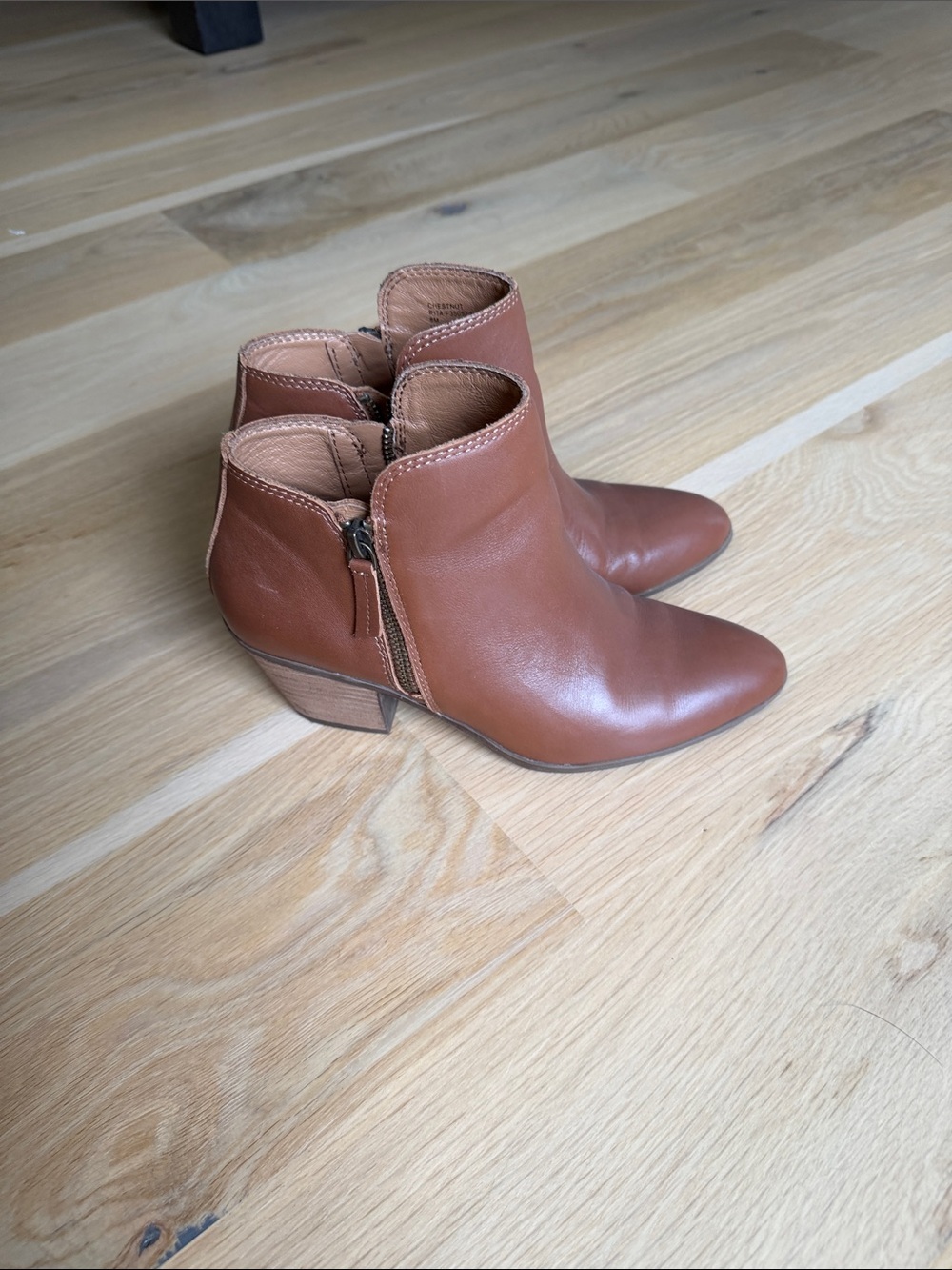 House of Harlow 1960 Cognac Leather Ankle Booties